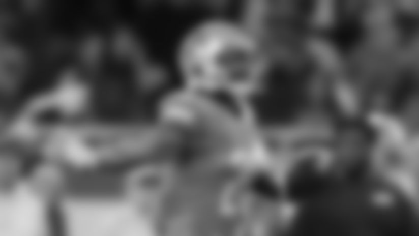 Detroit Lions cornerback Darius Slay looks towards the fans after intercepting a pass during the second half of an NFL football game against the Chicago Bears, Thursday, Nov. 28, 2019, in Detroit. (AP Photo/Paul Sancya)