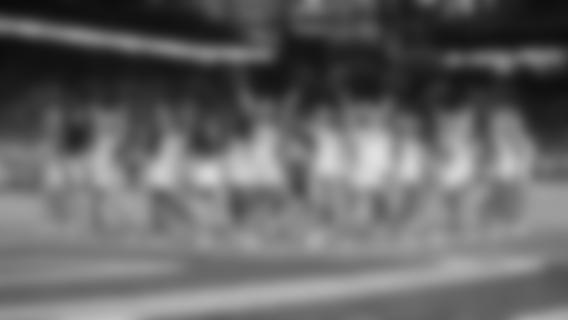 Detroit Lions cheerleaders perform during a NFL football game against the Minnesota Vikings on Sunday, Dec. 23, 2018 in Detroit. (Detroit Lions via AP).