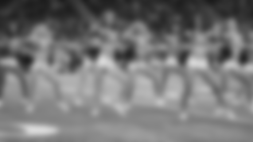 Detroit Lions cheerleaders perform during a NFL football game against the Minnesota Vikings on Sunday, Dec. 23, 2018 in Detroit. (Detroit Lions via AP).