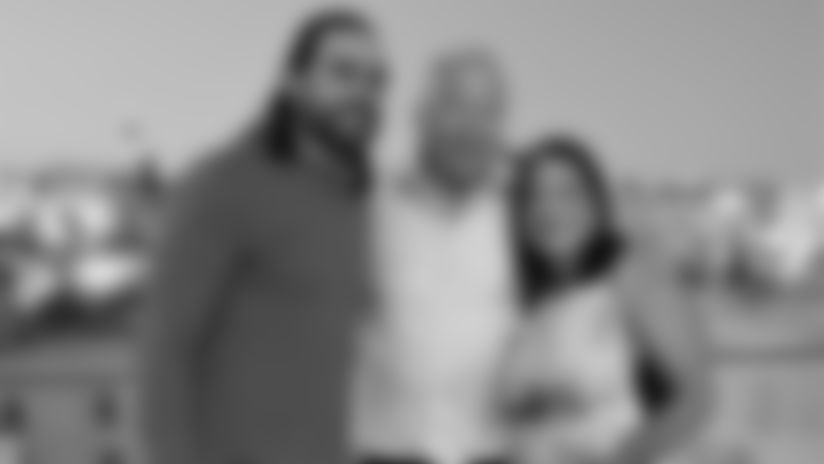 Nate Ebner, Patriots owner Robert Kraft, and Ann Bailin in Israel, June 2019.
