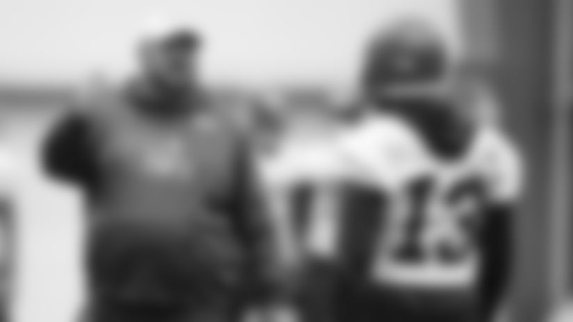 Freddie Kitchens and Odell Beckham Jr.