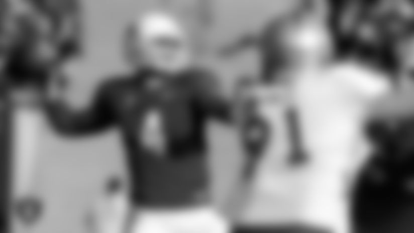The Raiders selected QB Derek Carr with the 36th overall pick in the second round of the 2014 NFL Draft. Take a look back at photos from QB1's journey from Fresno State to his first regular-season NFL game in the Silver and Black.