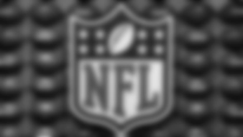 An NFL logo is displayed at the opening of "NFL Experience" in Times Square, New York, Thursday, Nov. 30, 2017. (AP Photo/Seth Wenig)