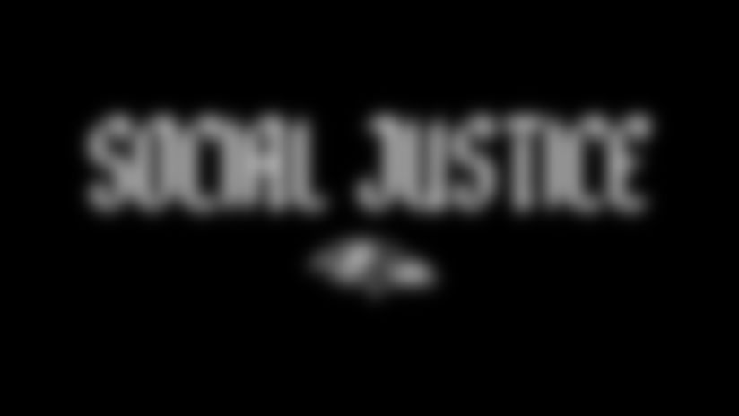 Ravens Social Justice Logo on Black Background