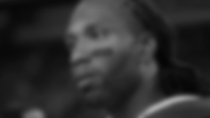 Arizona Cardinals wide receiver Larry Fitzgerald stands on the field following an NFL football game against the Seattle Seahawks, Sunday, Dec. 31, 2017, in Seattle. (AP Photo/Elaine Thompson)