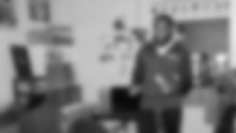 Seahawks safety Tedric Thompson, joined by Blitz and the Seahawks Dancers, visited Thurgood Marshall Elementary School to 'tackle reading' for Read Across America Day.