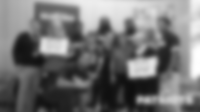 In honor of the NFL's Crucial Catch campaign, members of the New England Patriots visited adults impacted by cancer at the Hockomock Area YMCA's LIVESTRONG program.