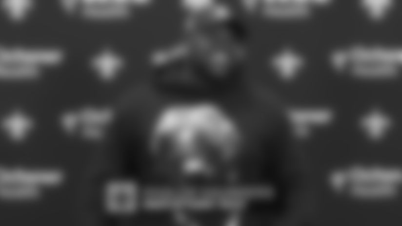 New Orleans Saints defensive tackle Khalen Saunders had his full press conference with the media during his first day in the Black and Gold on Friday, March 17, 2023 after signing his contract during the 2023 NFL Free Agency period.