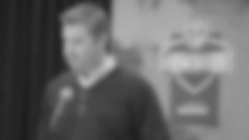 Bill O'Brien and Brian Gaine at NFL Combine