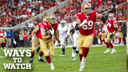 Ways to Watch and Listen: San Francisco 49ers vs. Las Vegas