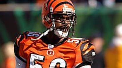 Cincinnati Bengals linebacker Brian Simmons. The Oakland Raiders defeated  the Bengals, 23-20, in an NFL football game at Network Associates Coliseum  in Oakland, Calif. on Sunday, Sept. 14, 2003. Photo via Credit: