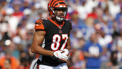 Cincinnati Bengals tight end C.J. Uzomah (87) catches a touchdown pass  during an NFL football g …