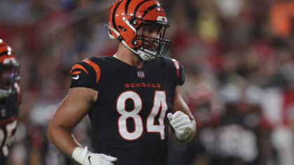 Cincinnati Bengals tight end Mitchell Wilcox (84) stands on the field prior  to an NFL football