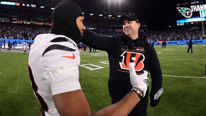 Final game ball from Bengals AFC win delivered by Coach Zac Taylor