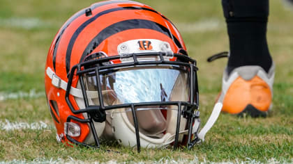 CINCINNATI, OH - NOVEMBER 28: A Cincinnati Bengals helmet sits