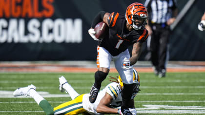 Photo: Bengals Chidobe Awuzie Tries to Block Packers Kicker Mason