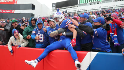 Denver Broncos vs. Buffalo Bills. Fans support on NFL Game