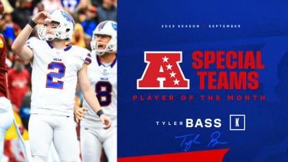 Bills K Tyler Bass named AFC special teams player of the month