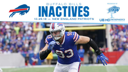 Buffalo Bills vs. New England Patriots: Game day inactives