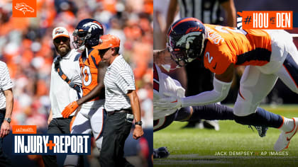 Broncos' Jerry Jeudy carted off field with hamstring injury during