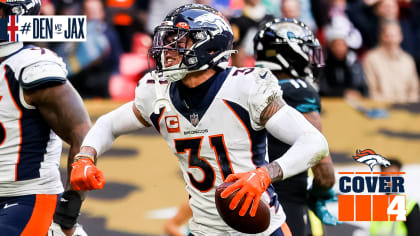 Jacksonville Jaguars cornerback Darious Williams (31) in coverage during an  NFL football game against the Denver Broncos at Wembley Stadium in London,  Sunday, Oct. 30, 2022. The Denver Broncos defeated the Jacksonville