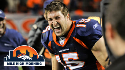 Tebow dons Broncos jersey for 1st time