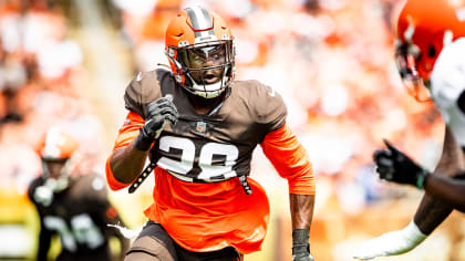 Jeremiah Owusu-Koramoah speaking with the media following the preseason win  in Jacksonville, Our rookies showcased their talents in Jacksonville and  JOK exemplifies the work they put in each day. #Browns