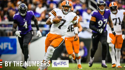 The Browns' 23-20 loss to the Baltimore Ravens by the numbers