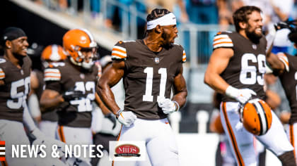 Cleveland Browns' Donovan Peoples-Jones takes part in drills at