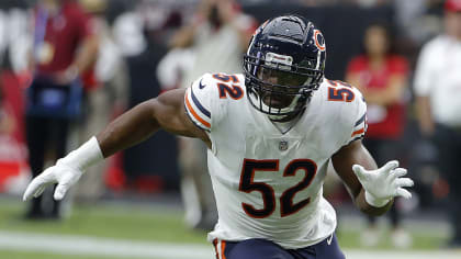 Chicago Bears outside linebacker Khalil Mack (52) reacts after a sack  during an NFL football game against the Green Bay Packers Sunday, Oct 17.  2021, in Chicago. (AP Photo/Jeffrey Phelps Stock Photo - Alamy