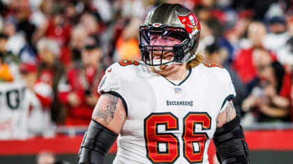 Tampa Bay Buccaneers guard Nick Leverett (60) watches action