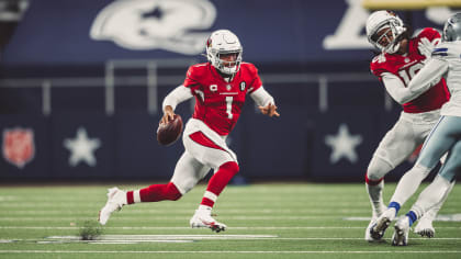 Dallas Cowboys safety Donovan Wilson (37) stops Arizona Cardinals  quarterback Kyler Murray (1) as he carries the ball in the first half of an  NFL football game in Arlington, Texas, Monday, Oct.