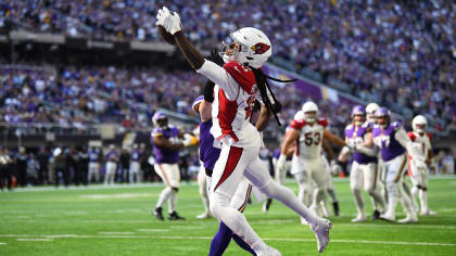 Arizona Cardinals cornerback Quavian White (37) in action against the  Minnesota Vikings during the first half of an NFL preseason football game  Saturday, Aug. 26, 2023 in Minneapolis. (AP Photo/Stacy Bengs Stock