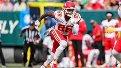 Kansas City Chiefs tight end Jody Fortson (88) walks back to the locker  room before an NFL football game against the Los Angeles Chargers, Sunday,  Nov. 20, 2022, in Inglewood, Calif. (AP