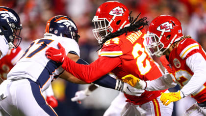 Kansas City Chiefs linebacker Melvin Ingram during the first half of the NFL  AFC Championship football game against the Cincinnati Bengals, Sunday, Jan.  30, 2022 in Kansas City, Mo.. (AP Photos/Reed Hoffmann