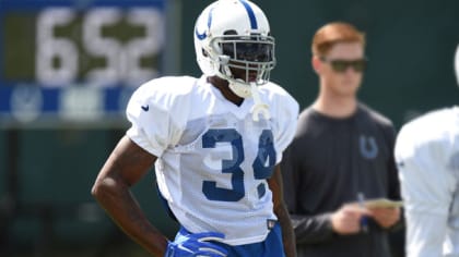 Denver Broncos injured cornerback Nick Ferguson wears the jersey