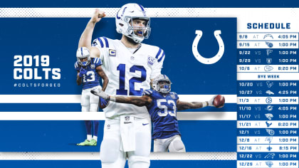 Indianapolis Colts Release 2019 Schedule