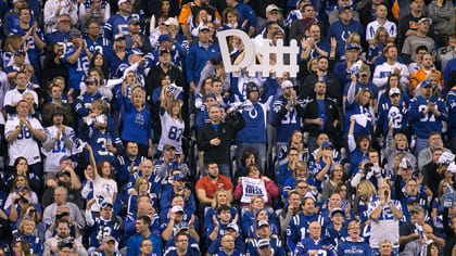 Indianapolis Colts vs. Houston Texans. Fans support on NFL Game. Silhouette  of supporters, big screen with two rivals in background Stock Photo - Alamy