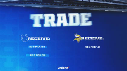 Colts swap fifth-round picks, acquire sixth-round pick in NFL Draft Day 3  trade with Minnesota Vikings