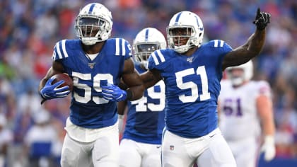 Indianapolis Colts defensive end Carroll Phillips (59) during NFL football  preseason game action between the Indianapolis