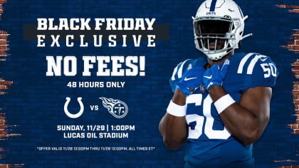 No-Fee 'Black Friday' Tickets Available For Nov. 29 Colts-Titans AFC South  Clash