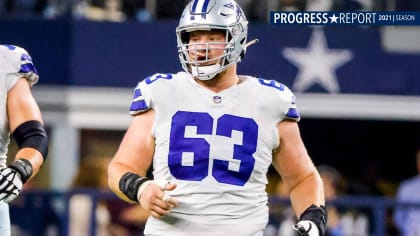 Dallas Cowboys offensive lineman, center Tyler Biadasz (63) lines up for  the snap during a Thanksgiving day NFL football game against the Las Vegas  Raiders, Thursday, Nov. 25, 2021, in Arlington, Texas. (