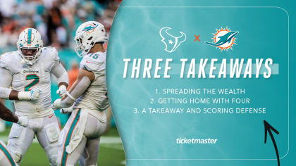 Dolphins drop 30 points on Texans in first half, win fifth