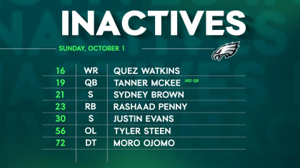 Philadelphia Eagles at Buffalo Bills inactives: 6 injured Eagles