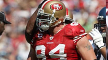 San Francisco 49ers Parys Haralson, #98, during practice in Santa