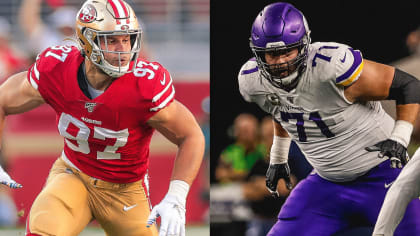 San Francisco 49ers tight end George Kittle and Minnesota Vikings running  back Dalvin Cook during the NFC AFC Pro Bowl practice on Saturday, Feb. 4,  2023 in Las Vegas. (AP Photo/Vera Nieuwenhuis