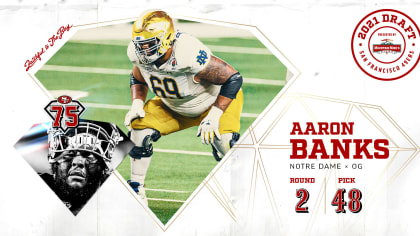 NFL Auction  NFL - 49ers Aaron Banks 2021 NFL Draft Card Special Edition 1  of 2