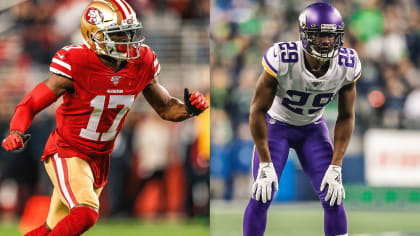 San Francisco 49ers tight end George Kittle and Minnesota Vikings running  back Dalvin Cook during the NFC AFC Pro Bowl practice on Saturday, Feb. 4,  2023 in Las Vegas. (AP Photo/Vera Nieuwenhuis