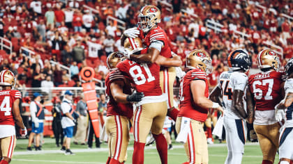 INGLEWOOD, CA - OCTOBER 30: San Francisco 49ers offensive tackle Spencer  Burford (74) blocks Los Ang