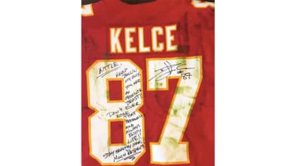 Travis Kelce gives George Kittle autographed, game-worn jersey